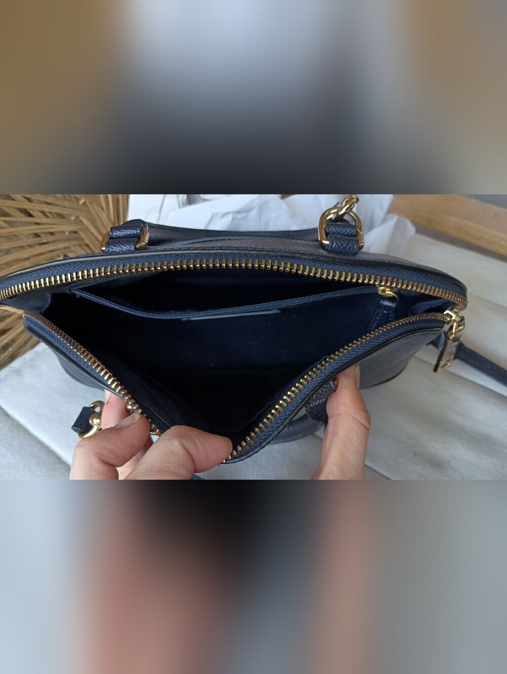 Coach Navy Dome Crossbody Bag with Gold Hardware - Picture 6 of 6